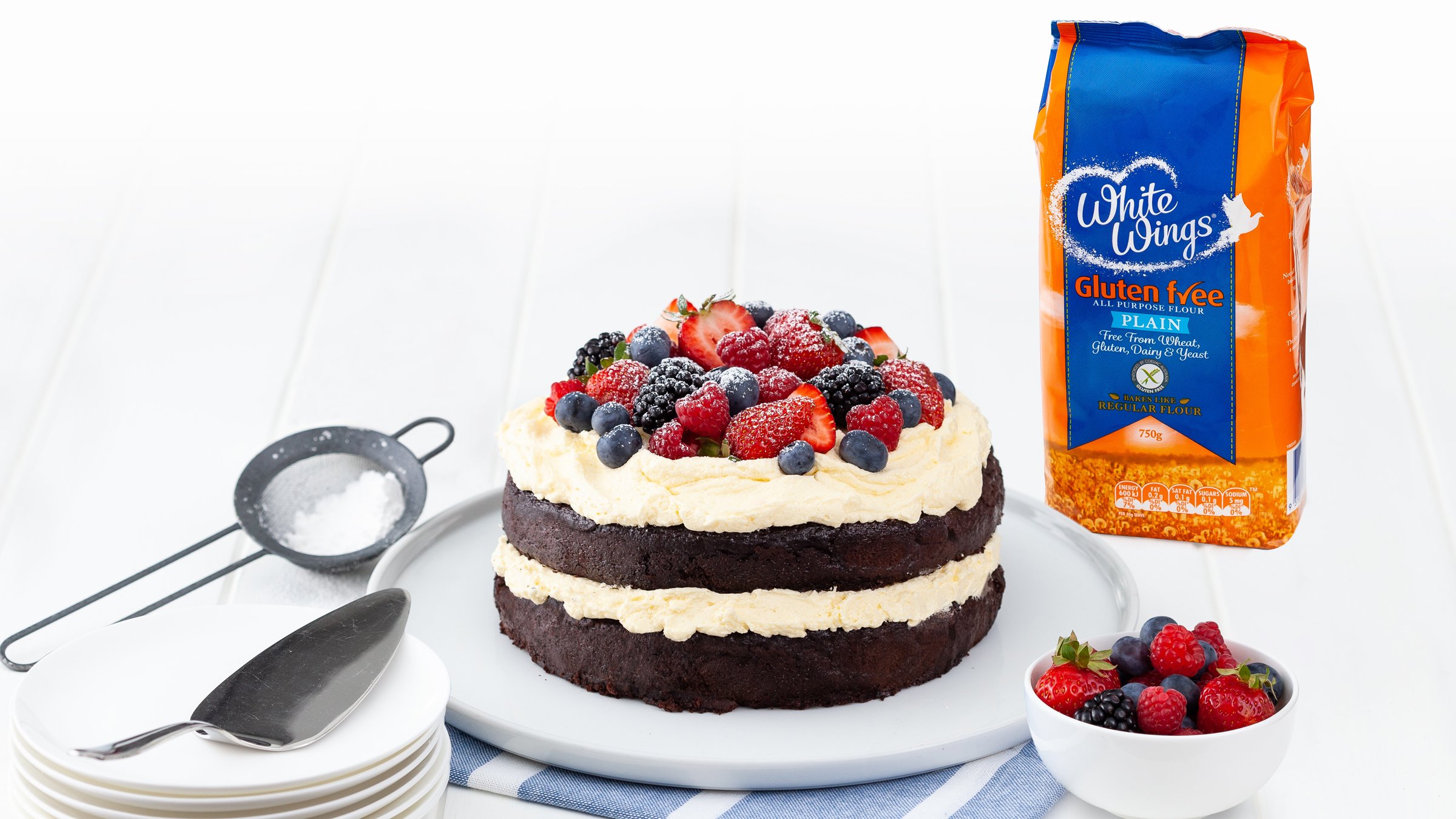 GlutenFree Chocolate Cake White Wings